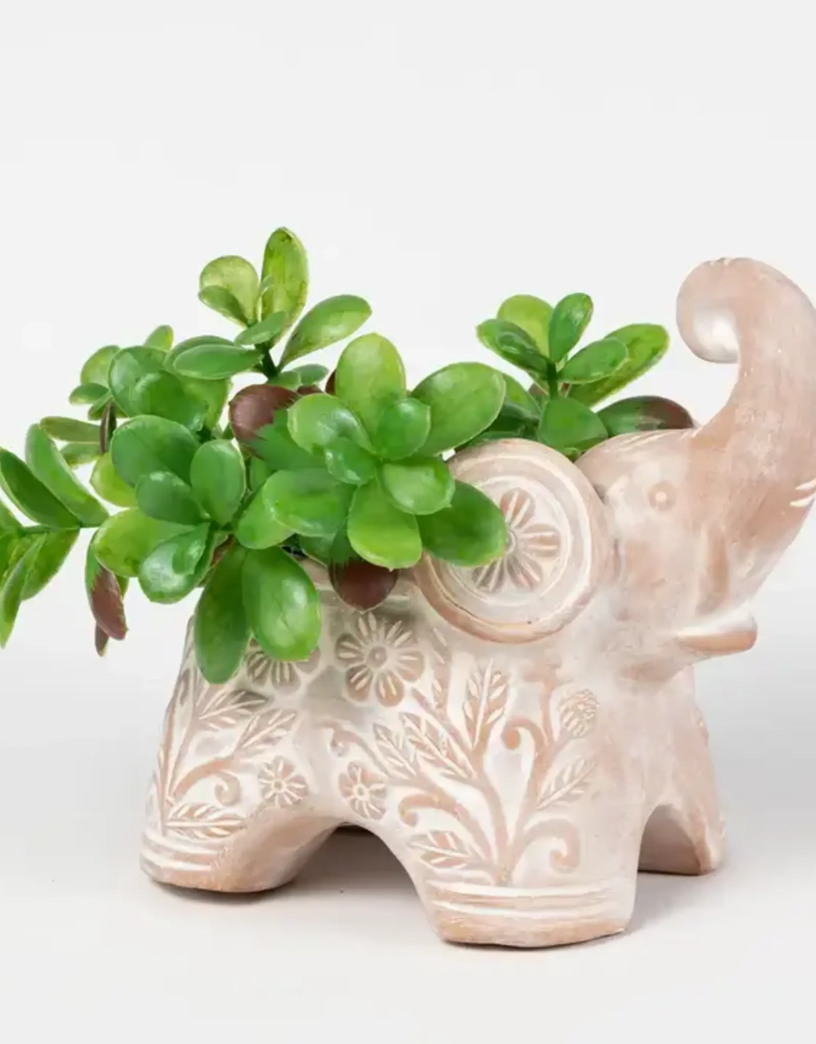 Ten Thousand Villages Trumpeting Elephant Planter