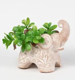 Ten Thousand Villages Trumpeting Elephant Planter