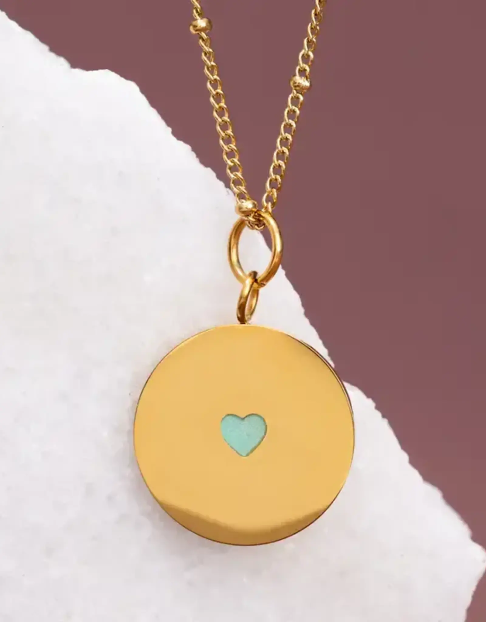 Starfish Project Cherished Engravable Heart Pendant with Mint Heart