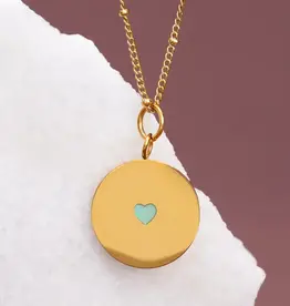 Starfish Project Cherished Engravable Heart Pendant with Mint Heart