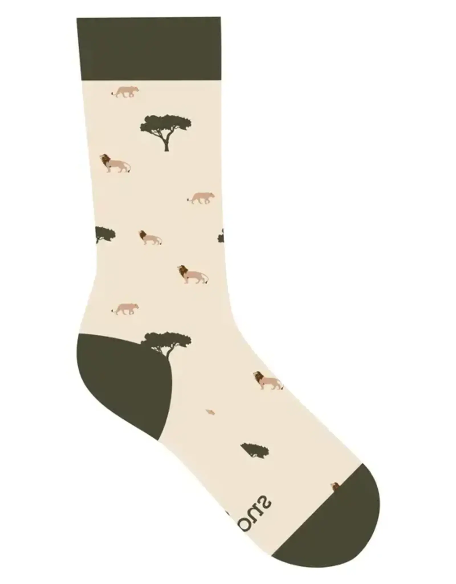 Conscious Step Socks that Protect Lions (Beige)