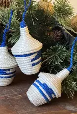 Global Crafts Rwanda Woven Basket Shaped Ornament
