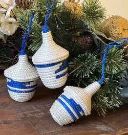 Global Crafts Rwanda Woven Basket Shaped Ornament