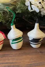 Global Crafts Rwanda Woven Basket Shaped Ornament