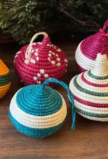 Global Crafts Rwanda Woven Basket Shaped Ornament