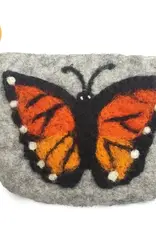 Global Crafts Felted Butterfly Zipper Pouch