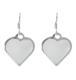 Global Crafts Mother of Pearl Heart Dangle Earrings
