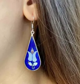 Global Crafts Tulip Abalone Teardrop Earrings