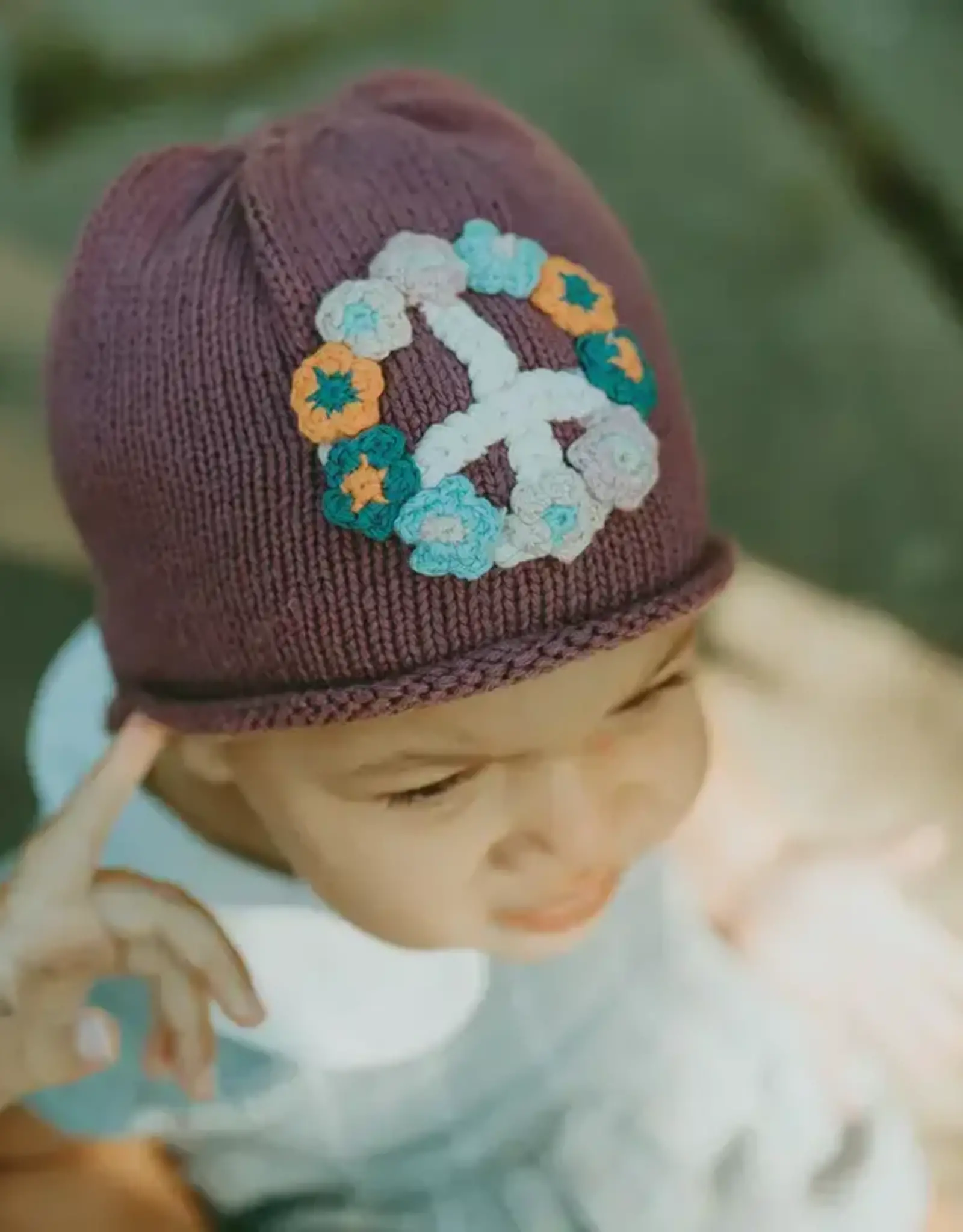 Pebble Peace Hat Purple Medium (6-12 months)