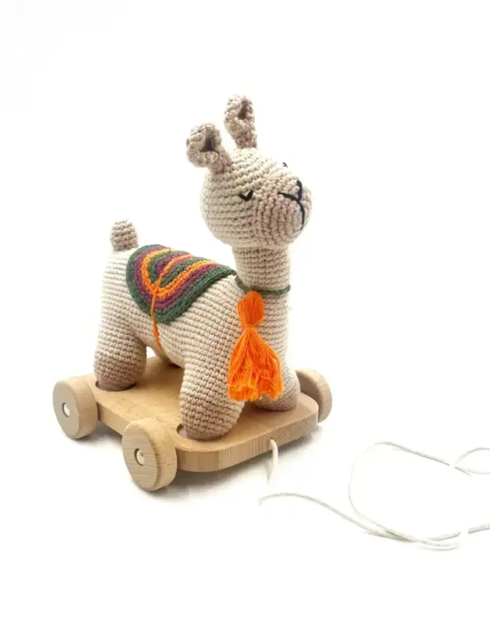 Pebble Wooden Pull Along Llama