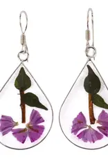 Global Crafts Pressed Flower Teardrop Earrings