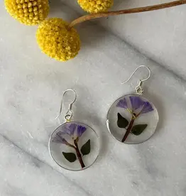 Global Crafts Pressed Flower Dangle Earrings