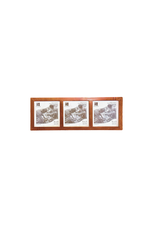 Bunyaad Pakistan Natural Mahogany Striped Wood Trio Frame