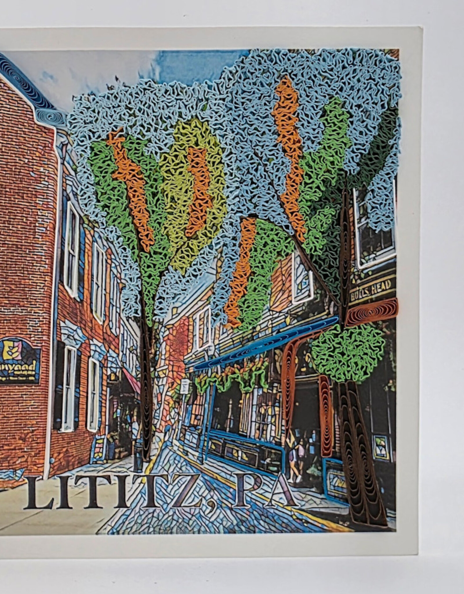 Quilling Card Quilled Lititz Building Greeting Card