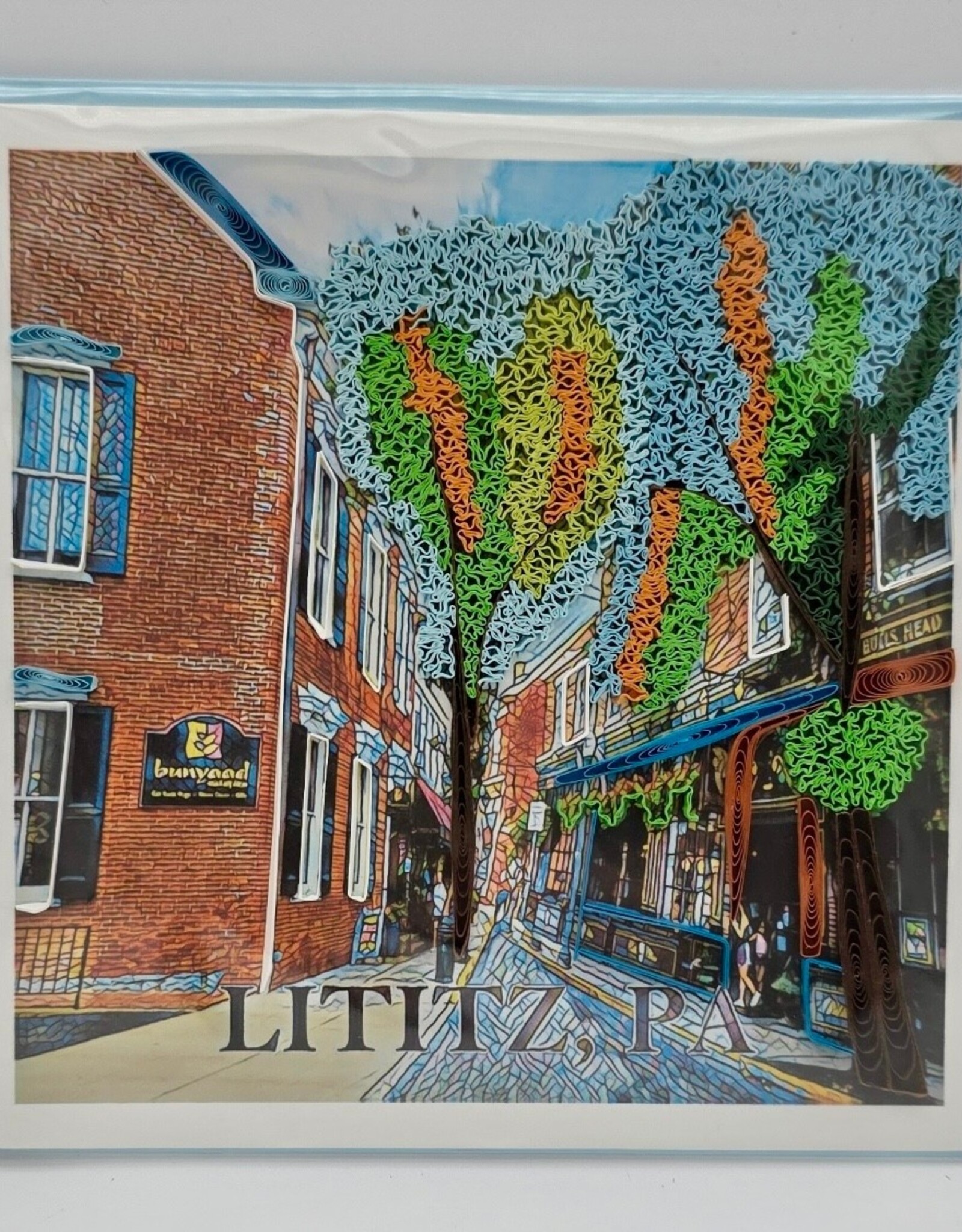 Quilling Card Quilled Lititz Building Greeting Card