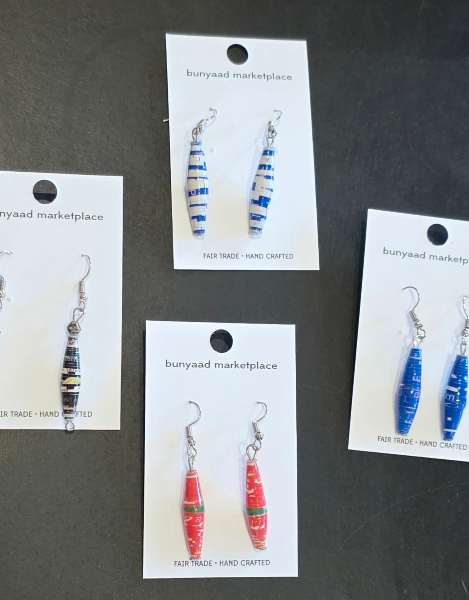 Family Craft Ministry Uganda Recycled Paper Earrings (Assorted Colors)