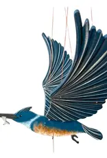 Tulia Artisans Belted Kingfisher Flying Bird Mobile