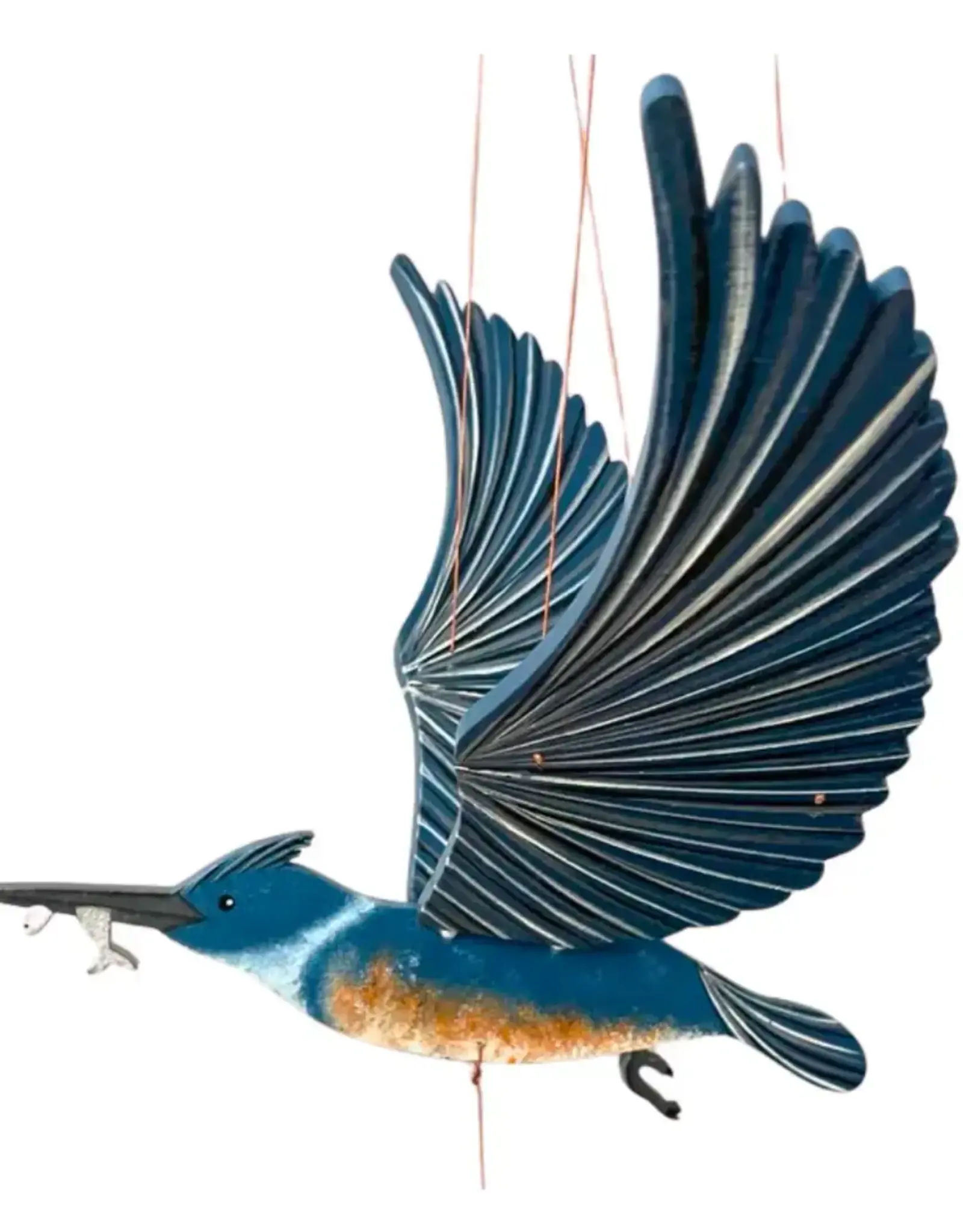 Tulia Artisans Belted Kingfisher Flying Bird Mobile