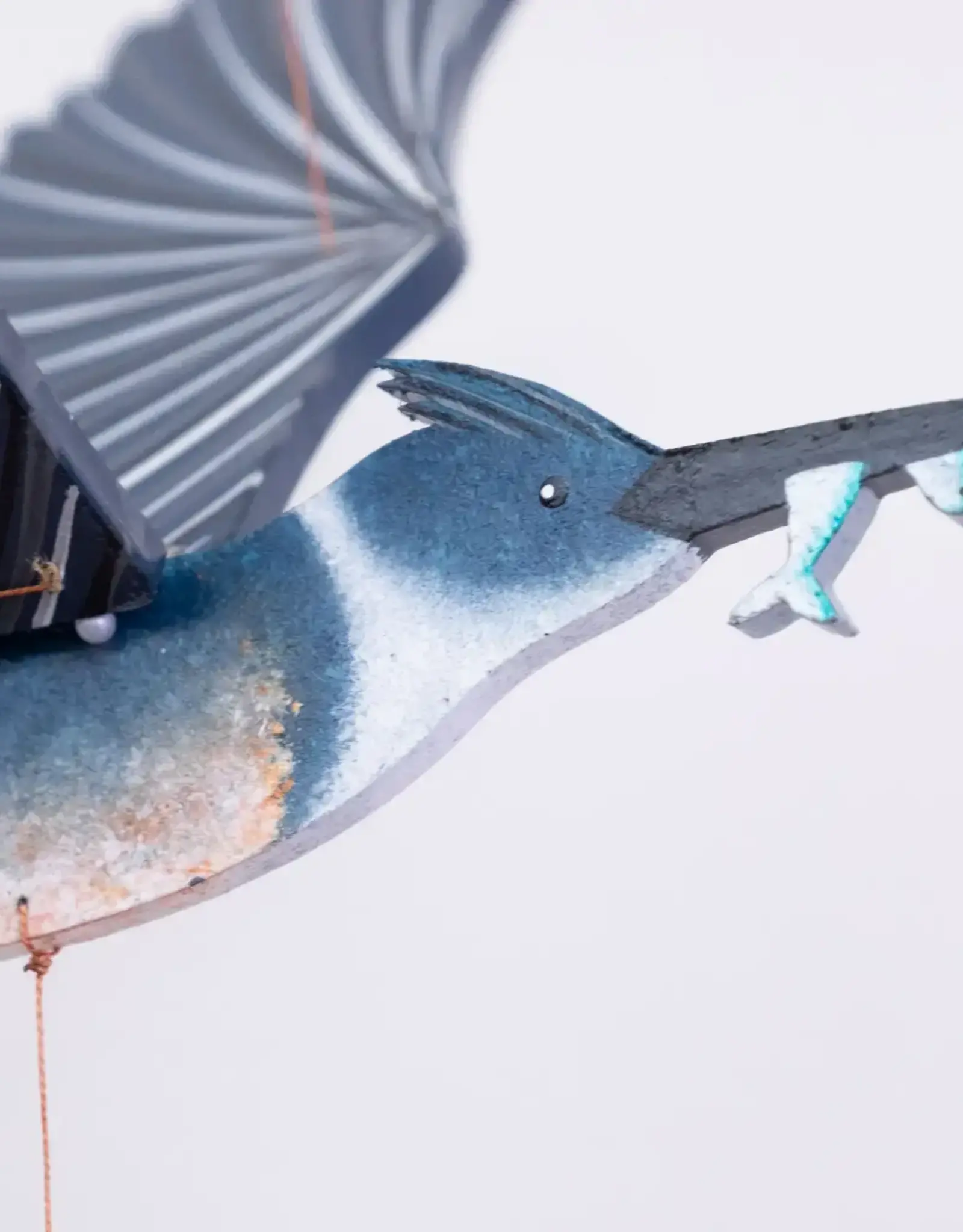 Tulia Artisans Belted Kingfisher Flying Bird Mobile