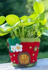 dZi Handmade Strawberry Cottage Felt Pot