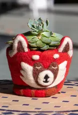 dZi Handmade Red Panda Felt Pot