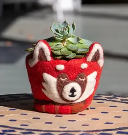 dZi Handmade Red Panda Felt Pot