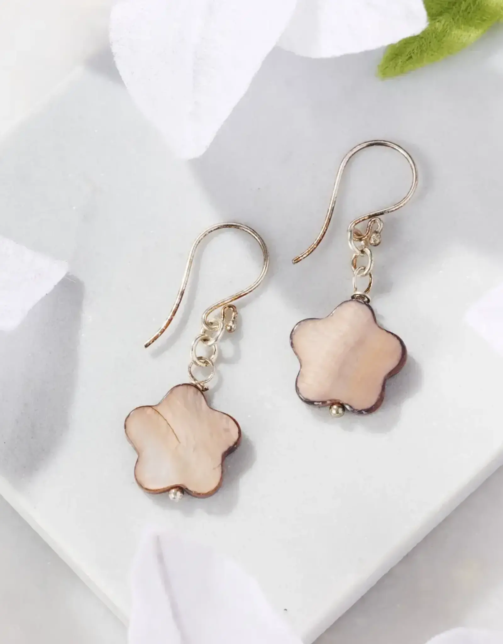 Ten Thousand Villages Kudu Mother of Pearl Earrings