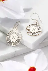 Ten Thousand Villages Lazimpat Compass Sun Earrings