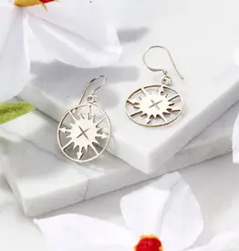 Ten Thousand Villages Lazimpat Compass Sun Earrings