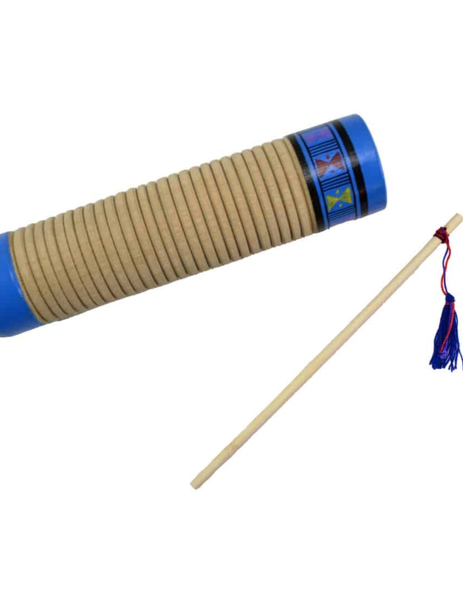 Minga Fair Trade Colorful Guiro Gourd Croak Stick