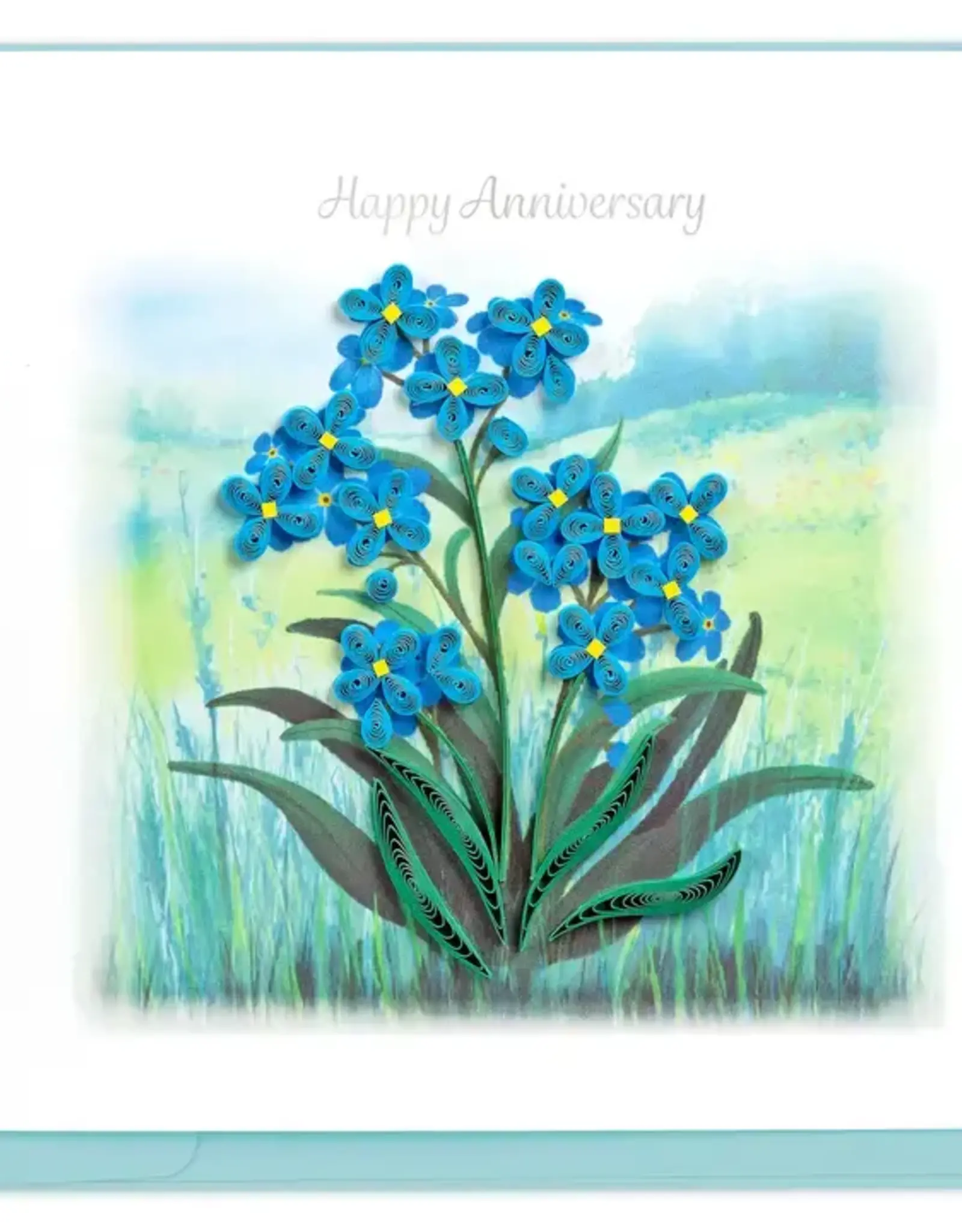 Quilling Card Quilled Anniversary Forget-Me-Not Card