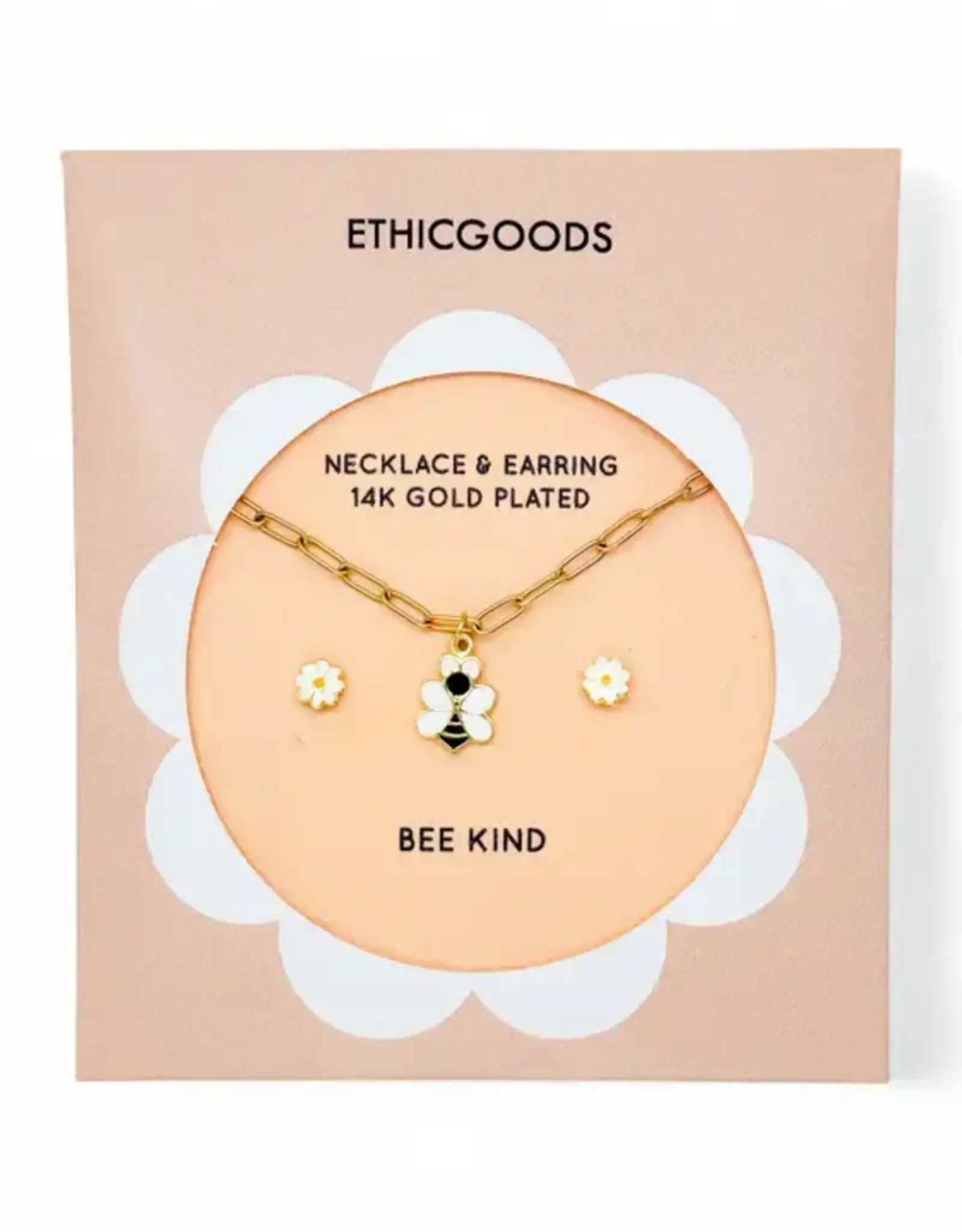EthicGoods Necklace and Earring Set: Bee and Daisy