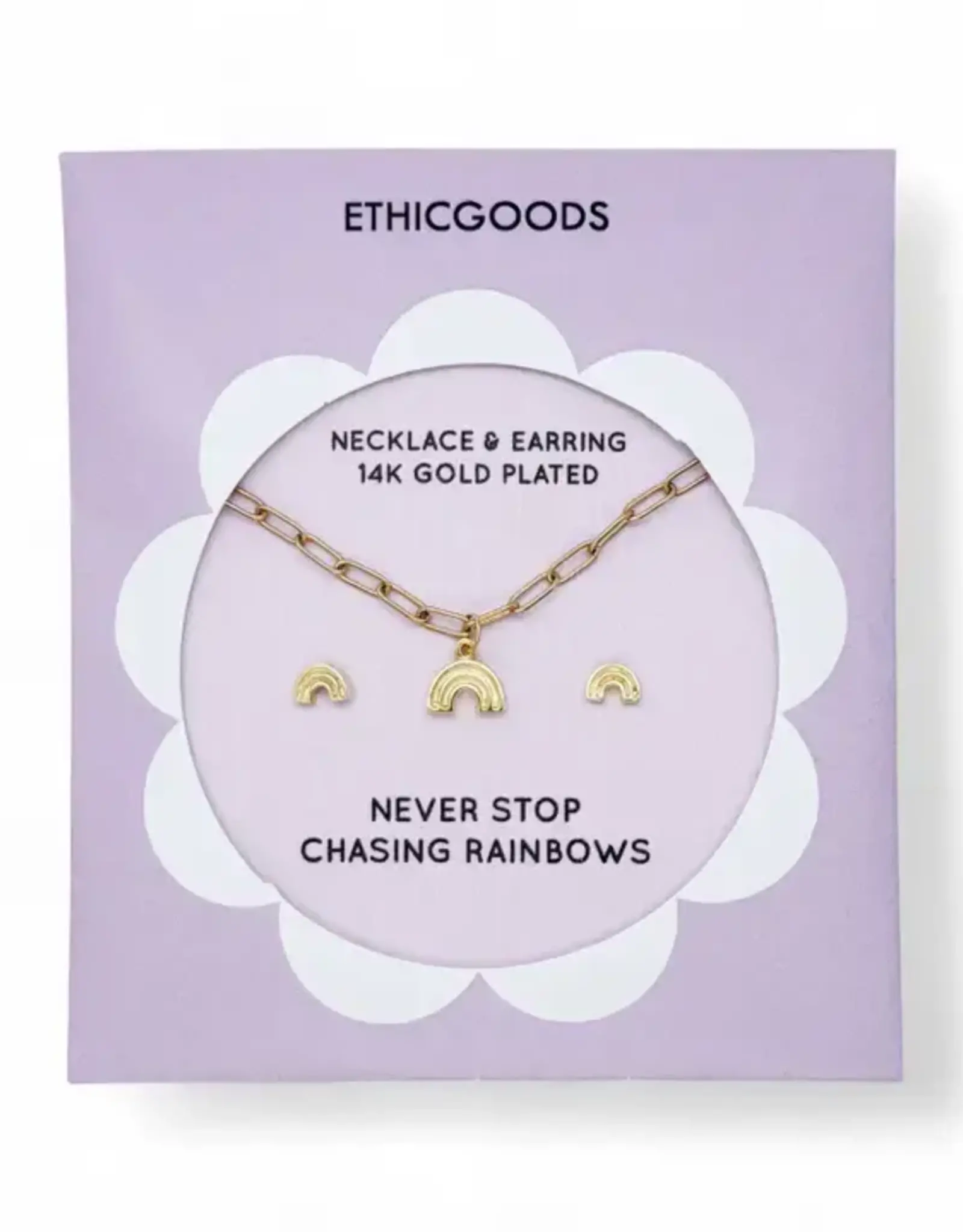 EthicGoods Necklace and Earring Set: Rainbows
