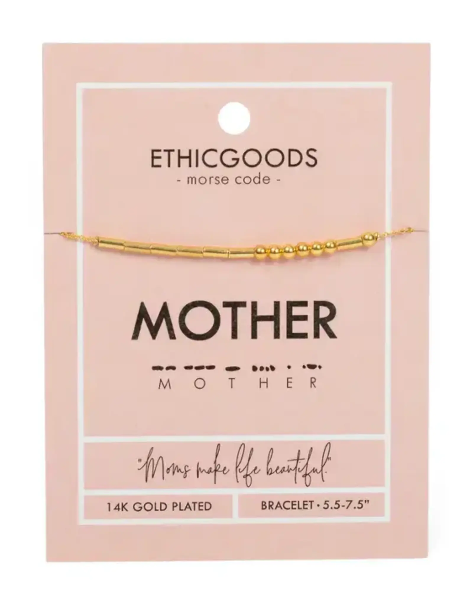EthicGoods Classic Morse Code Bracelet: Mother