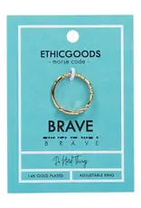 EthicGoods Classic Morse Code Ring: Brave