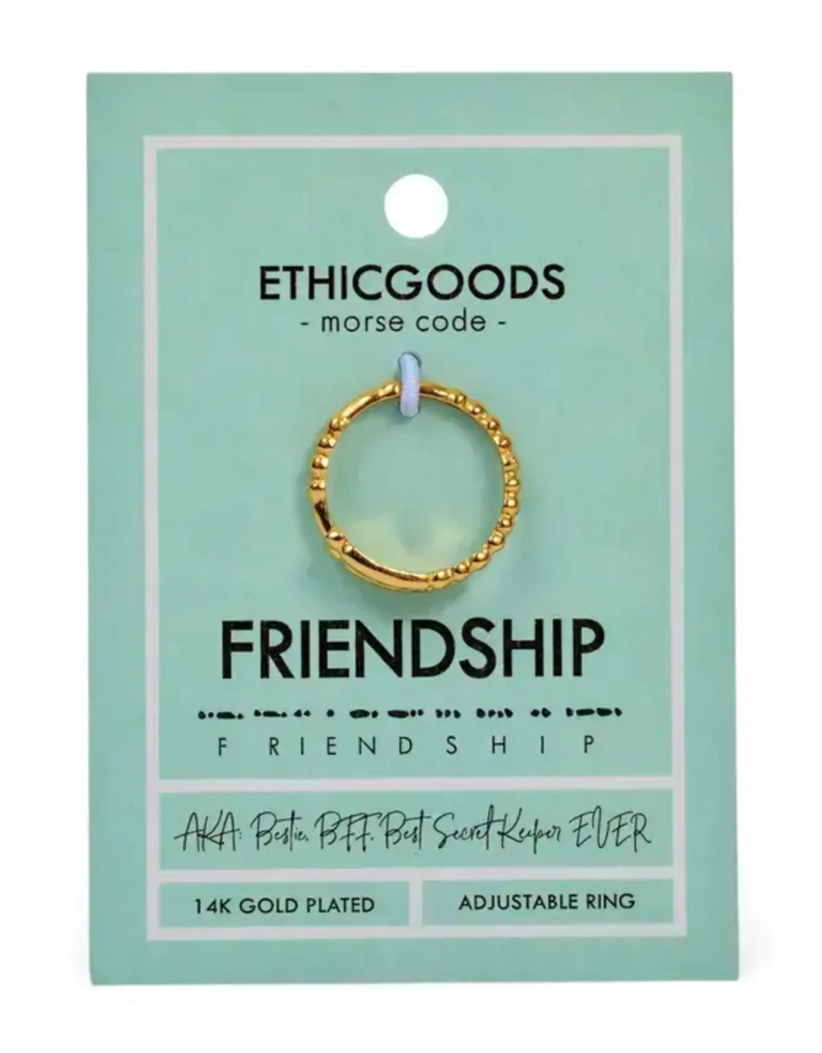 EthicGoods Classic Morse Code Ring: Friendship