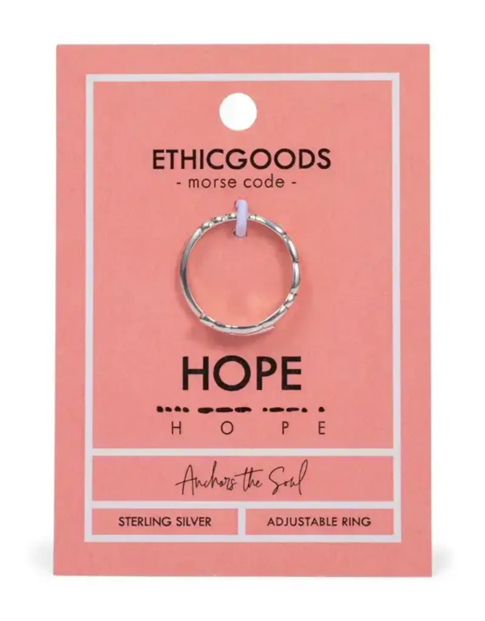 EthicGoods Classic Morse Code Ring: Hope