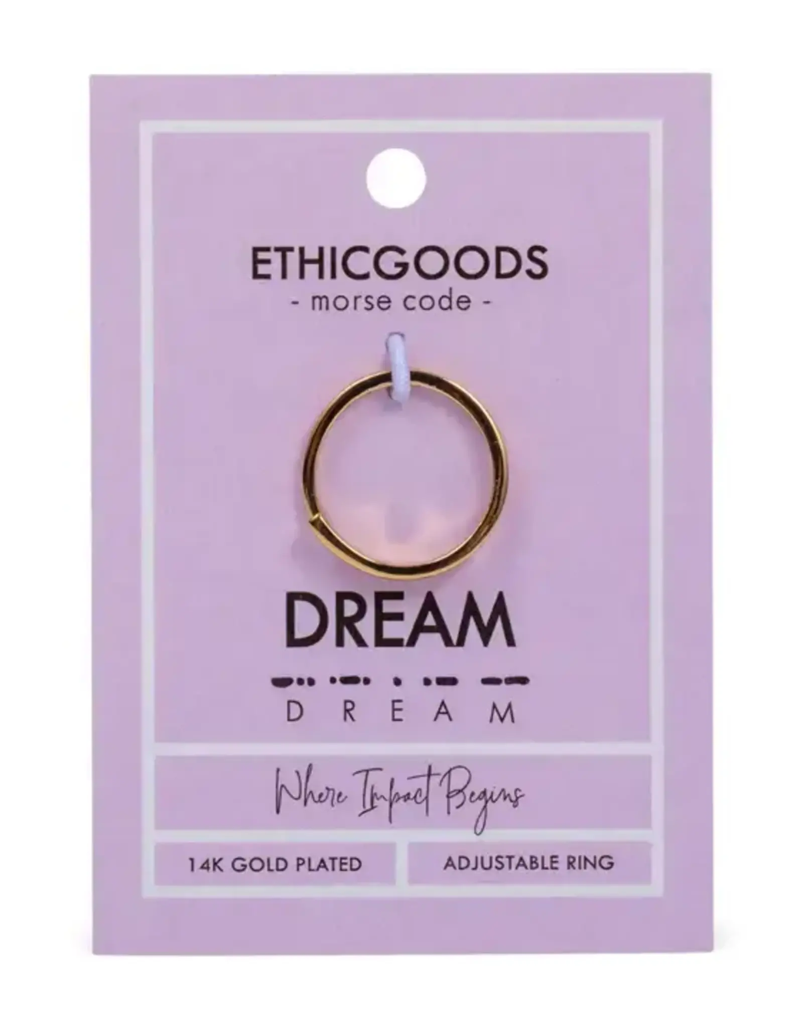 EthicGoods Classic Morse Code Ring: Dream