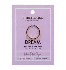 EthicGoods Classic Morse Code Ring: Dream