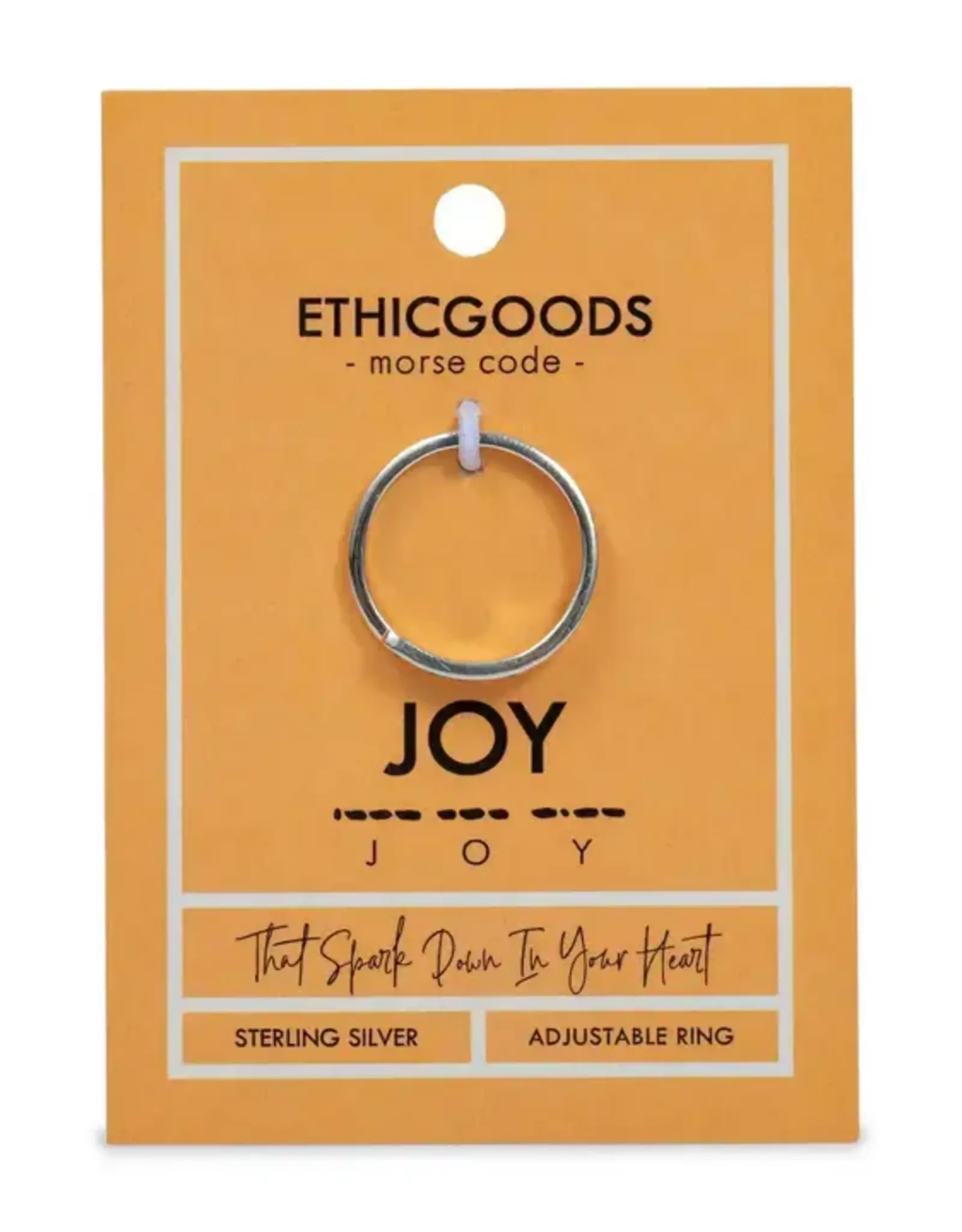 EthicGoods Classic Morse Code Ring: Joy