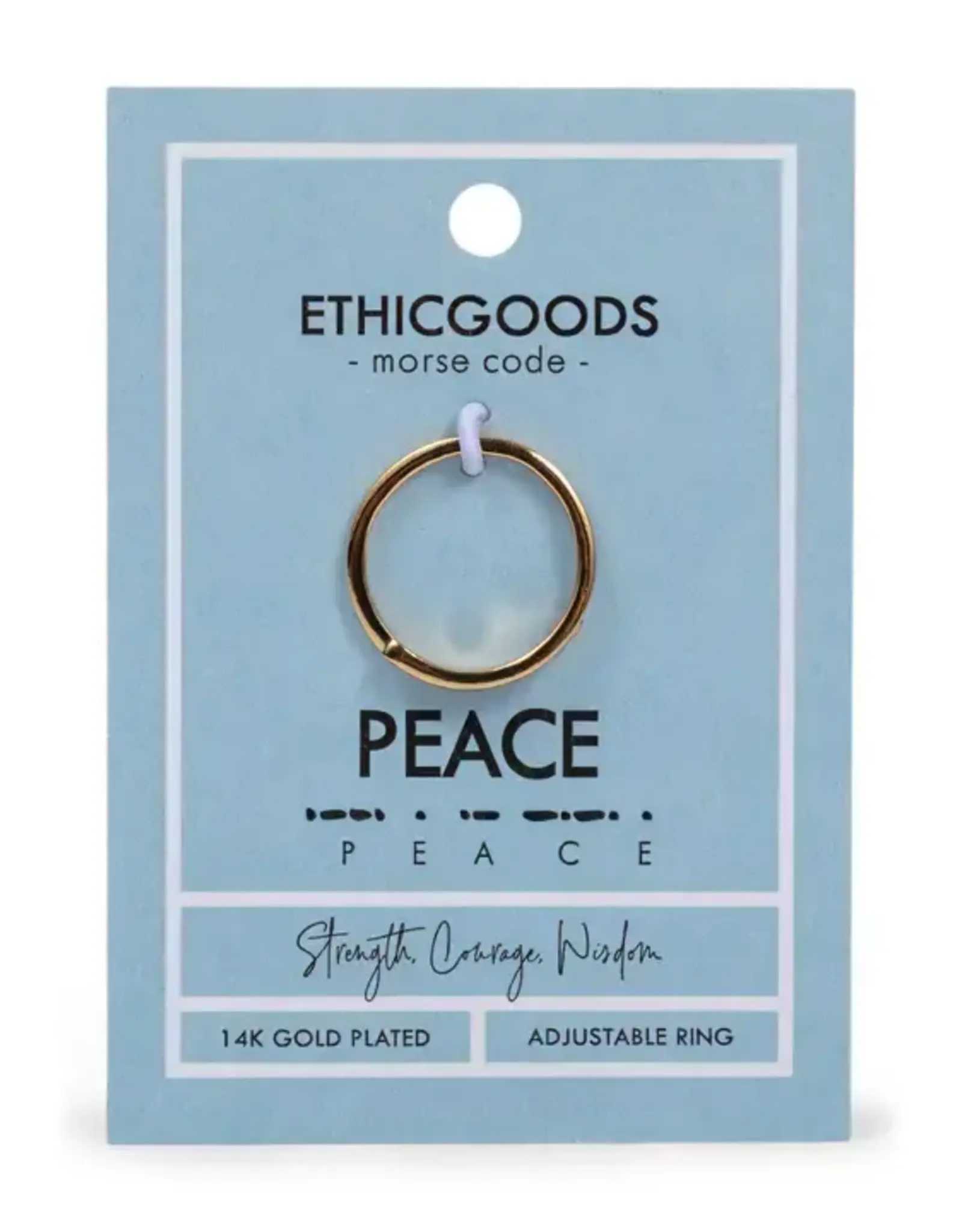 EthicGoods Classic Morse Code Ring: Peace