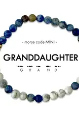 EthicGoods Mini Kids Morse Code Bracelet: Granddaughter (Lapis & Howlite)