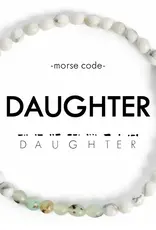 EthicGoods Morse Code Bracelet: Daughter (Marble & Jasper)