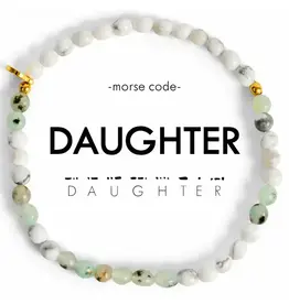 EthicGoods Morse Code Bracelet: Daughter (Marble & Jasper)