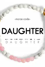 EthicGoods Morse Code Bracelet: Daughter (Marble & Light Pink)