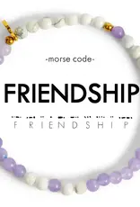 EthicGoods Morse Code Bracelet: Friendship (Lavender Jade & Howlite)
