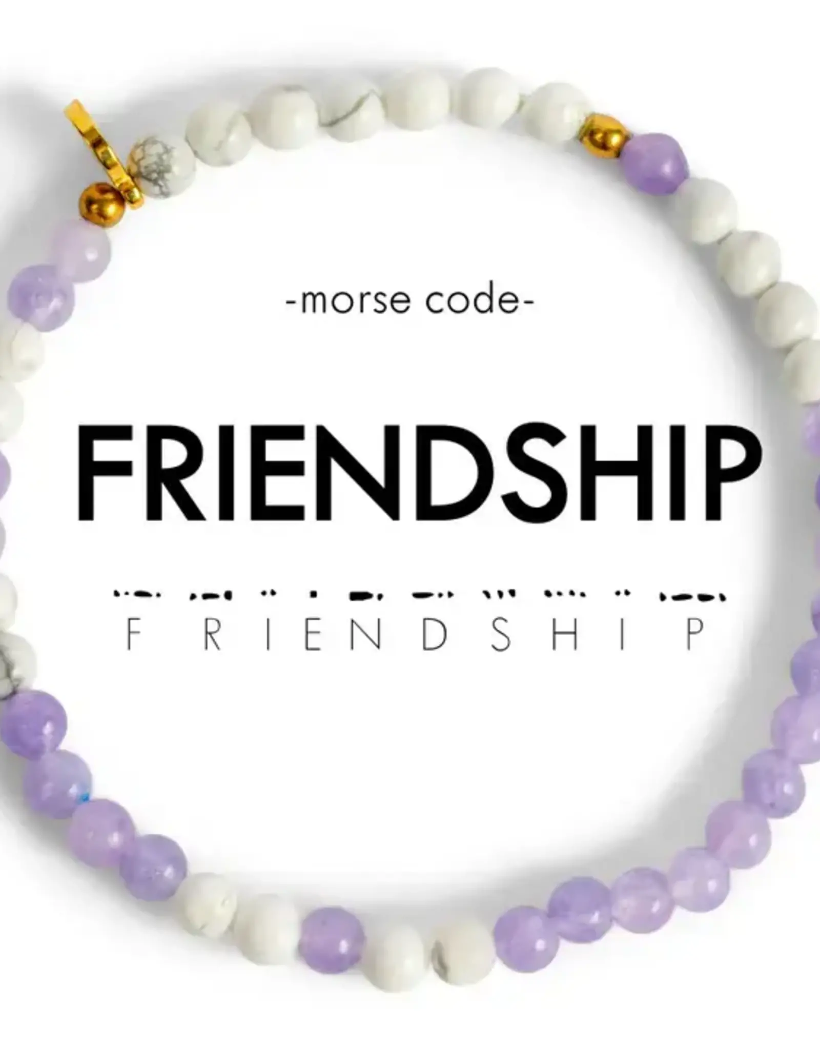 EthicGoods Morse Code Bracelet: Friendship (Lavender Jade & Howlite)