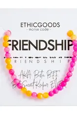 EthicGoods Morse Code Bracelet: Friendship (Hot Pink & Orange)
