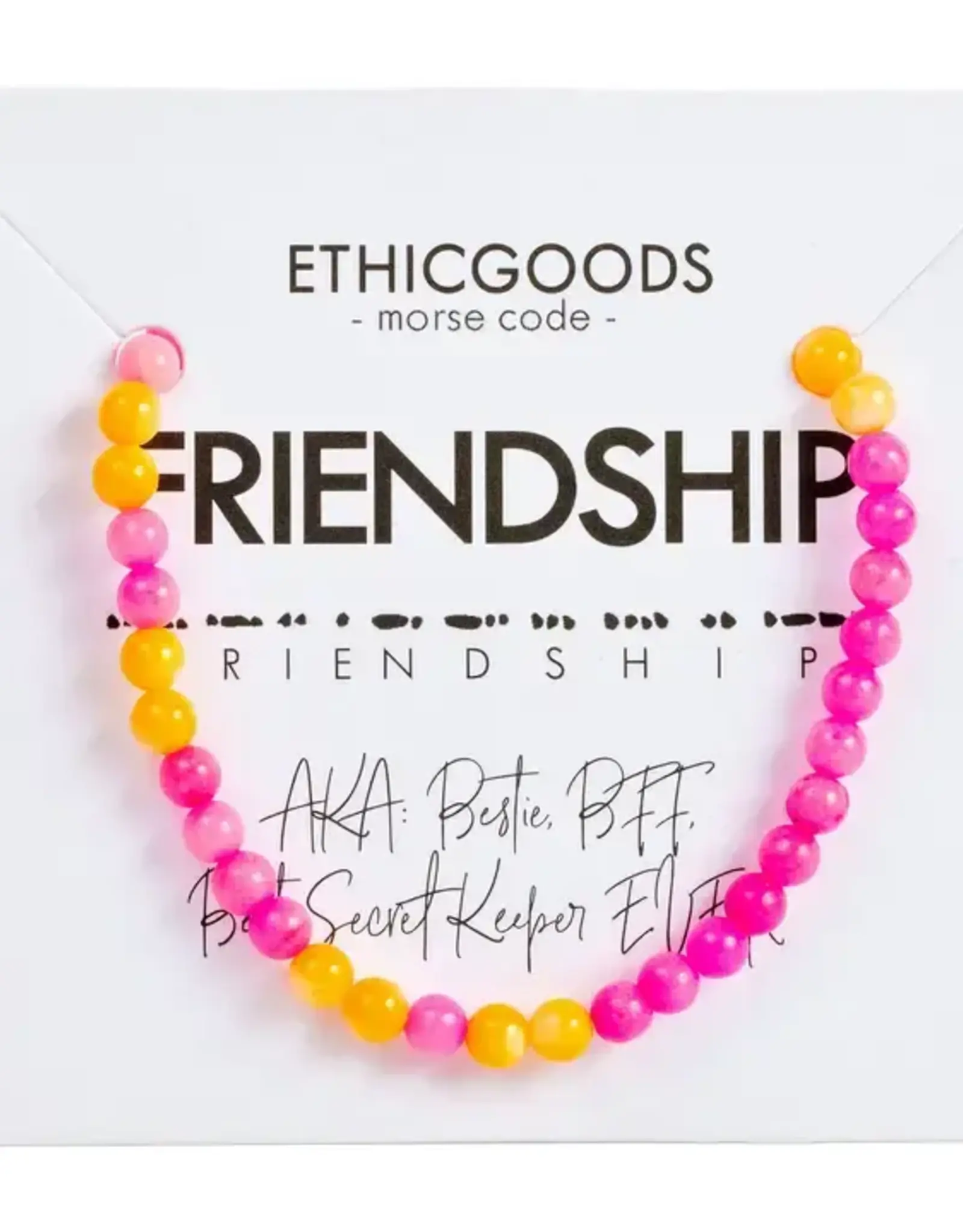 EthicGoods Morse Code Bracelet: Friendship (Hot Pink & Orange)
