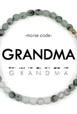 EthicGoods Morse Code Bracelet: Grandma (Jasper & Howlite)